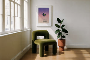 Be Nice office wall art print by Betsy Crum — framed with velvet mat