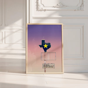 Be Nice office wall art print by Betsy Crum — neutral frame room mockup