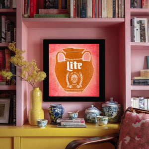 Beer Art Print - Miller Lite Greco Roman Amphora | Betsy Crum