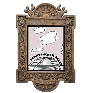 Pennybacker 360 Bridge — Austin art print by Betsy Crum in a carved wood frame