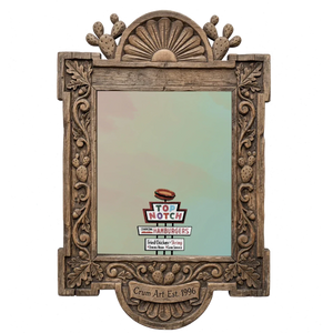 Top Notch Hamburgers Sign — Austin art print by Betsy Crum in a carved wood frame