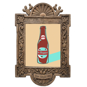 Dr Pepper 10 2 4 Bottle Minimalist — art print in a carved wood frame, Crum Art