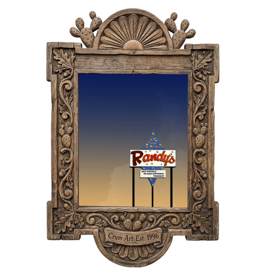 Randy's Bingo — San Antonio art print by Betsy Crum in a carved wood frame