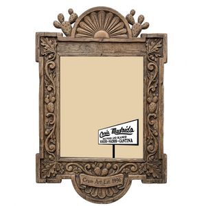 Chris Madrid's — San Antonio art print by Betsy Crum in a carved wood frame