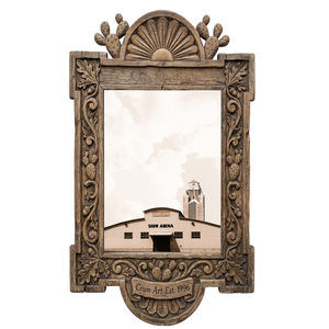 Show Arena — Fort Worth art print by Betsy Crum in a carved wood frame