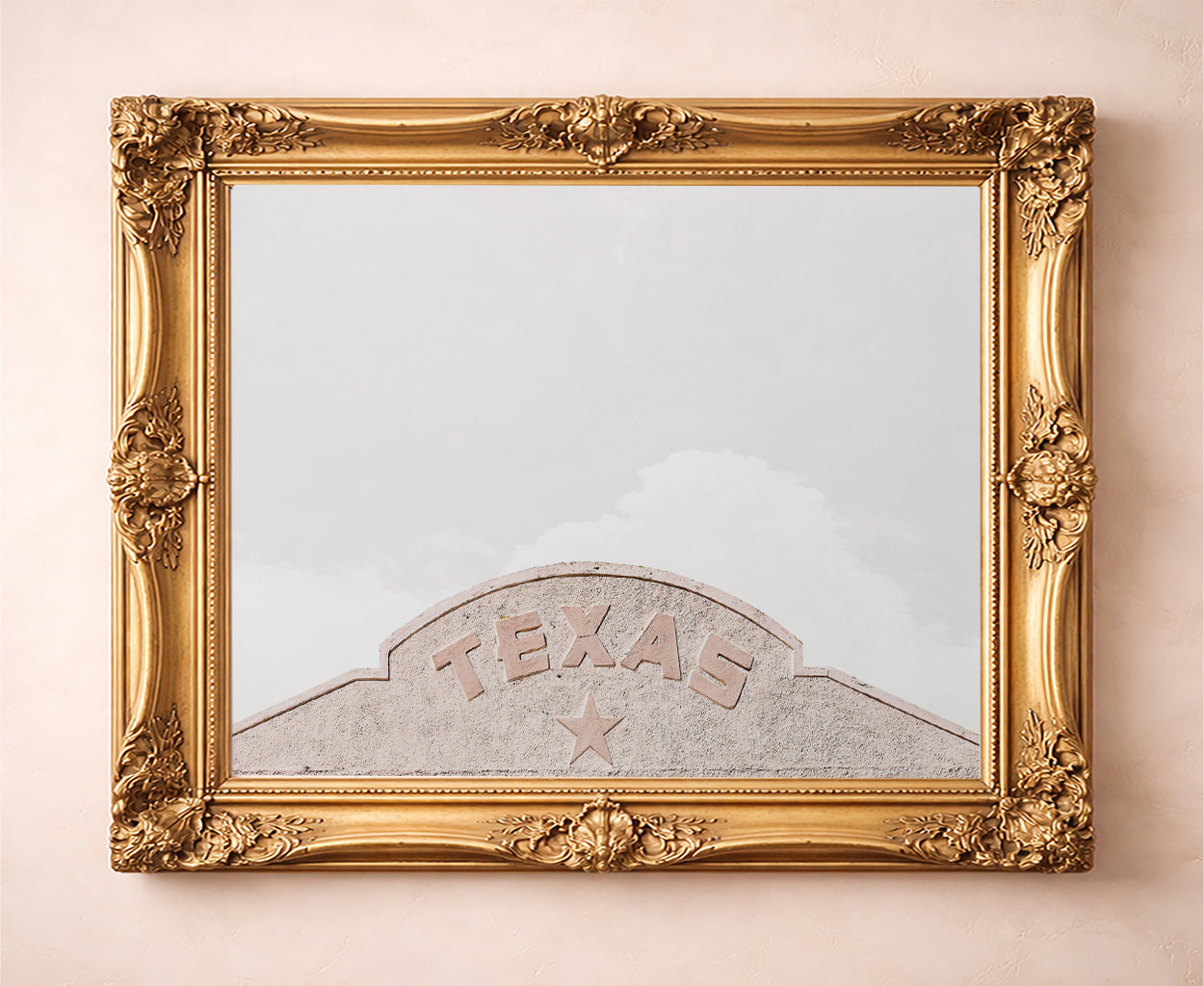 Marfa building West Texas print by Betsy Crum in a gold frame
