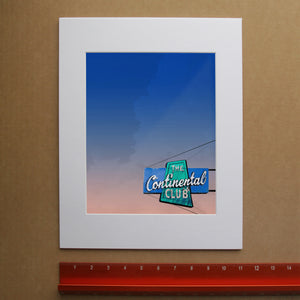 Continental Club sign Austin art print by Betsy Crum, hand-signed vertical fine art print