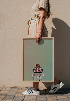 Top Notch Hamburgers Sign Austin art print by Betsy Crum — framed with velvet mat