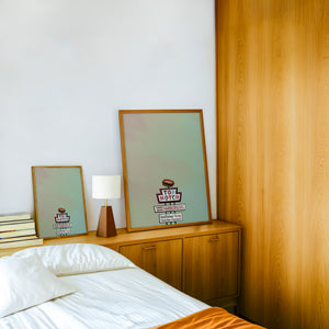 Top Notch Hamburgers Sign Austin art print by Betsy Crum — framed in a wood-accent room