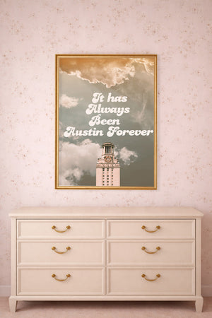 Austin Ut Tower Austin Skyline shown framed by Crum Art