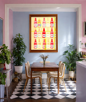 Big Red Art Print – Warhol Grid Pop Art | Betsy Crum