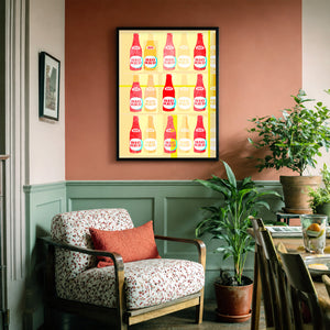 Big Red Art Print – Warhol Grid Pop Art | Betsy Crum