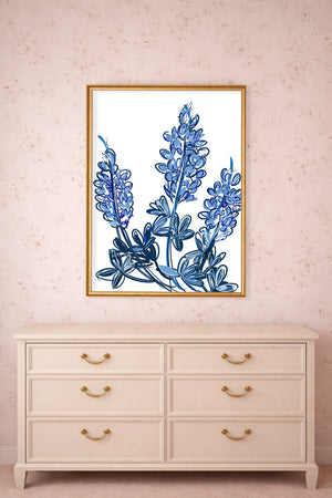 Bluebonnet Art Print — Chinoiserie Texas Wall Decor | Betsy Crum