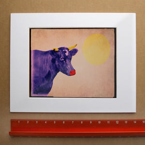 Warhol Cow cow art print by Betsy Crum — with white mat