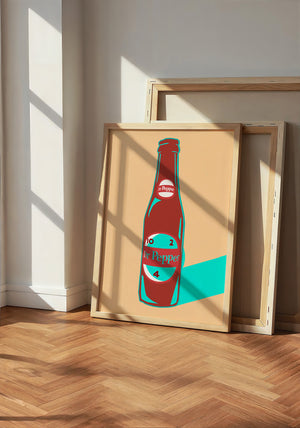 Dr Pepper 10 2 4 Bottle art print by Betsy Crum — neutral frame room mockup
