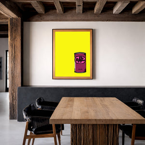 Dr Pepper Pop Of Yellow Minimalist shown framed by Crum Art