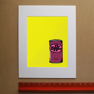 Dr Pepper Art - Pop of Yellow Minimalist Print | Betsy Crum Art