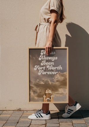 Fort Worth Forever art print by Betsy Crum — framed with velvet mat