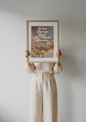 Fort Worth Forever art print by Betsy Crum — framed with velvet mat
