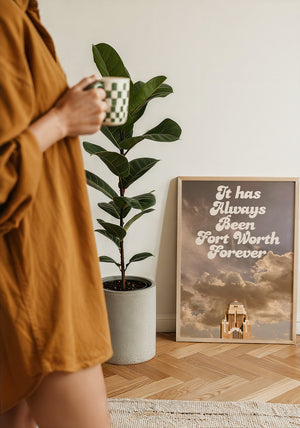 Fort Worth Forever art print by Betsy Crum — framed with velvet mat