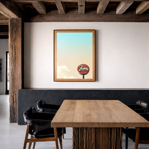 Fort Worth Furr S Cafeteria Big Texas Sky Pint Furr S Texas Roadside Furrs24X36 shown framed by Crum Art