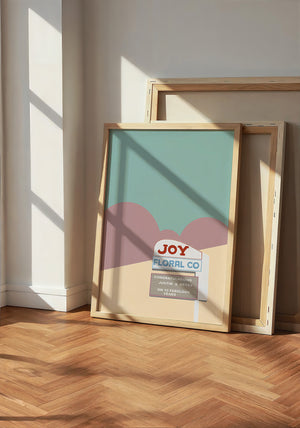 Joy Floral Camp Bowie Fort Worth art print by Betsy Crum — neutral frame room mockup