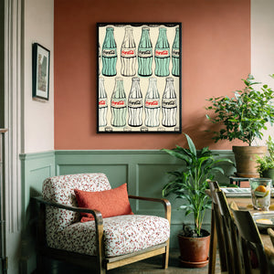 Coca-Cola Refresco Mexican Coke art print by Betsy Crum in soft corner setting
