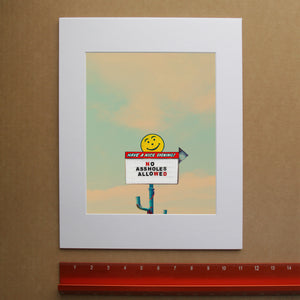 Big Texas Sky Prints — No Aholes Allowed Office Wall Art Texas Humor Print | Betsy Crum Art