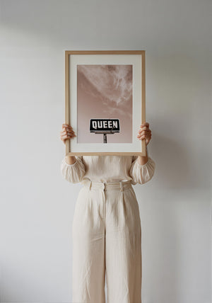 Queen with a Big Sky sepia Texas photography print by Betsy Crum — framed with velvet mat