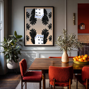 San Antonio Pioneer Flour Mill Mirror Sky Skyline shown framed by Crum Art