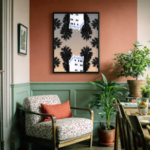 Pioneer Flour Mill San Antonio print by Betsy Crum in a soft neutral corner