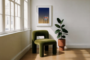 Randy's Bingo San Antonio art print by Betsy Crum — framed with velvet mat