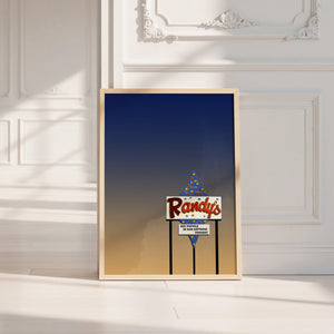 Randy's Bingo San Antonio art print by Betsy Crum — neutral frame room mockup