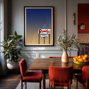 San Antonio Randy S Bingo Sign Big Sky Americana shown framed by Crum Art