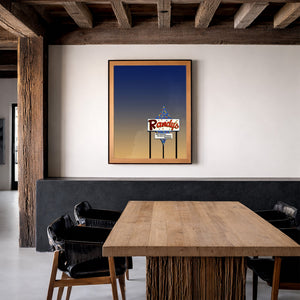 San Antonio Randy S Bingo Sign Big Sky Americana shown framed by Crum Art