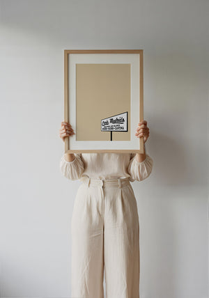 Chris Madrid's San Antonio art print by Betsy Crum — framed with velvet mat