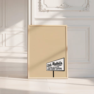 Chris Madrid's San Antonio art print by Betsy Crum — neutral frame room mockup