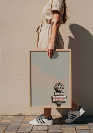 Shipley Do-Nuts Houston art print by Betsy Crum — framed with velvet mat