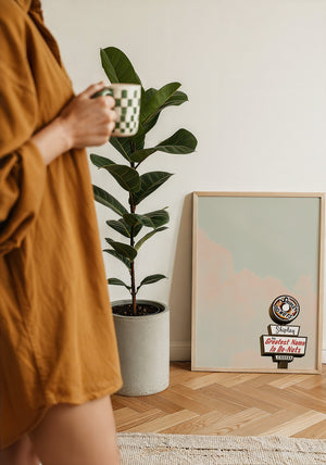 Shipley Do-Nuts Houston art print by Betsy Crum — framed with velvet mat