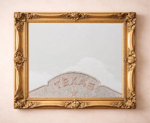 Marfa Building West Texas art print by Betsy Crum — in a gold frame
