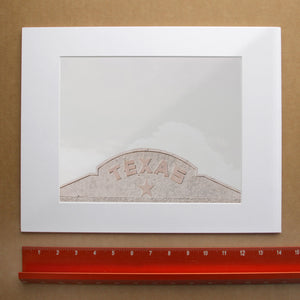 Marfa Building West Texas art print by Betsy Crum — horizontal room scene