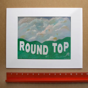 Round Top Hollywood Sign Texas art print by Betsy Crum — with white mat
