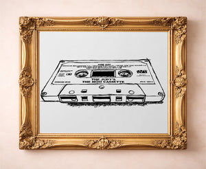The Judy's Moo Cassette music wall art print by Betsy Crum — in a gold frame