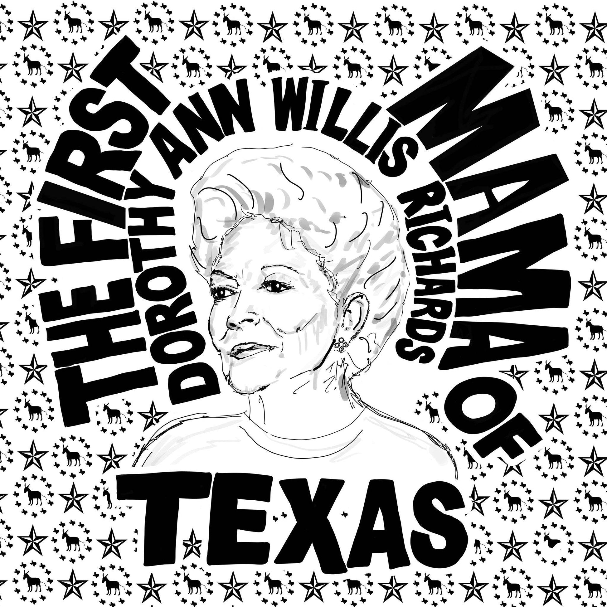 Texas Politics Ann art print by CRUM ART