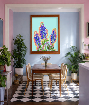 Bluebonnets shown framed by Crum Art
