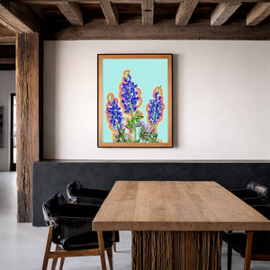 Bluebonnets shown framed by Crum Art