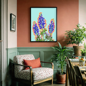 Bluebonnets shown framed by Crum Art