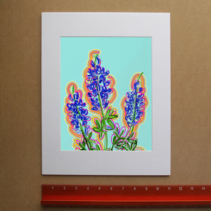 Bluebonnet Art Print — Aqua Hill Country Texas Wall Decor | Betsy Crum