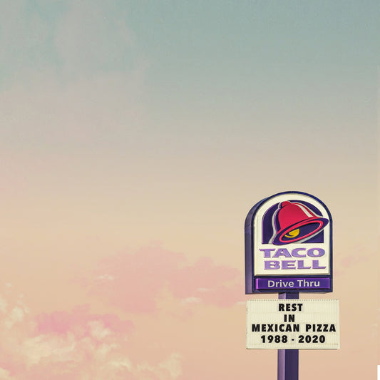 Texas Sky Taco art print featuring Taco Bell sign with pastel sky background by Betsy Crum