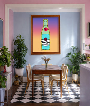 Topo Chico Made In Mexico Bottle shown framed by Crum Art
